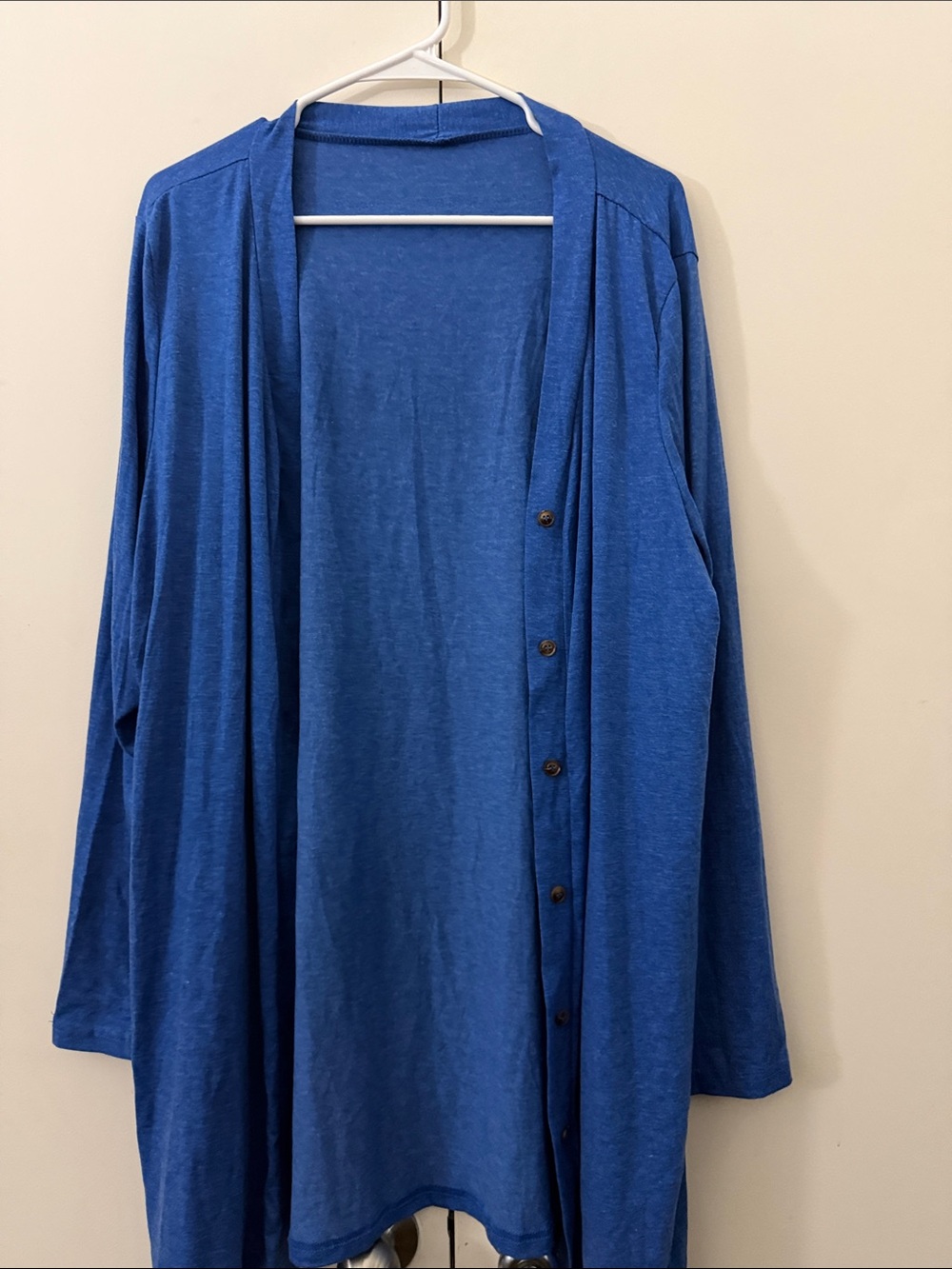 Blue Lightweight Button-Front Cardigan